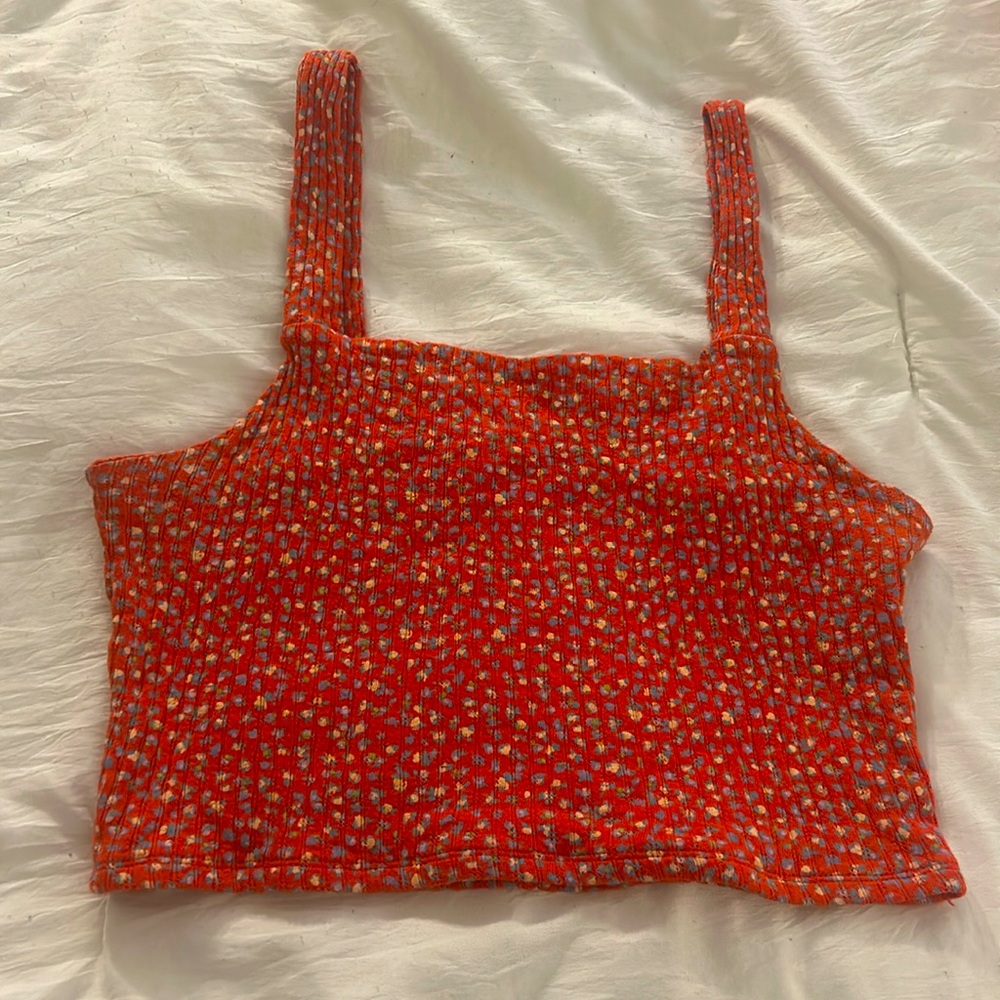 American Eagle Floral Sweater Material Tank Top